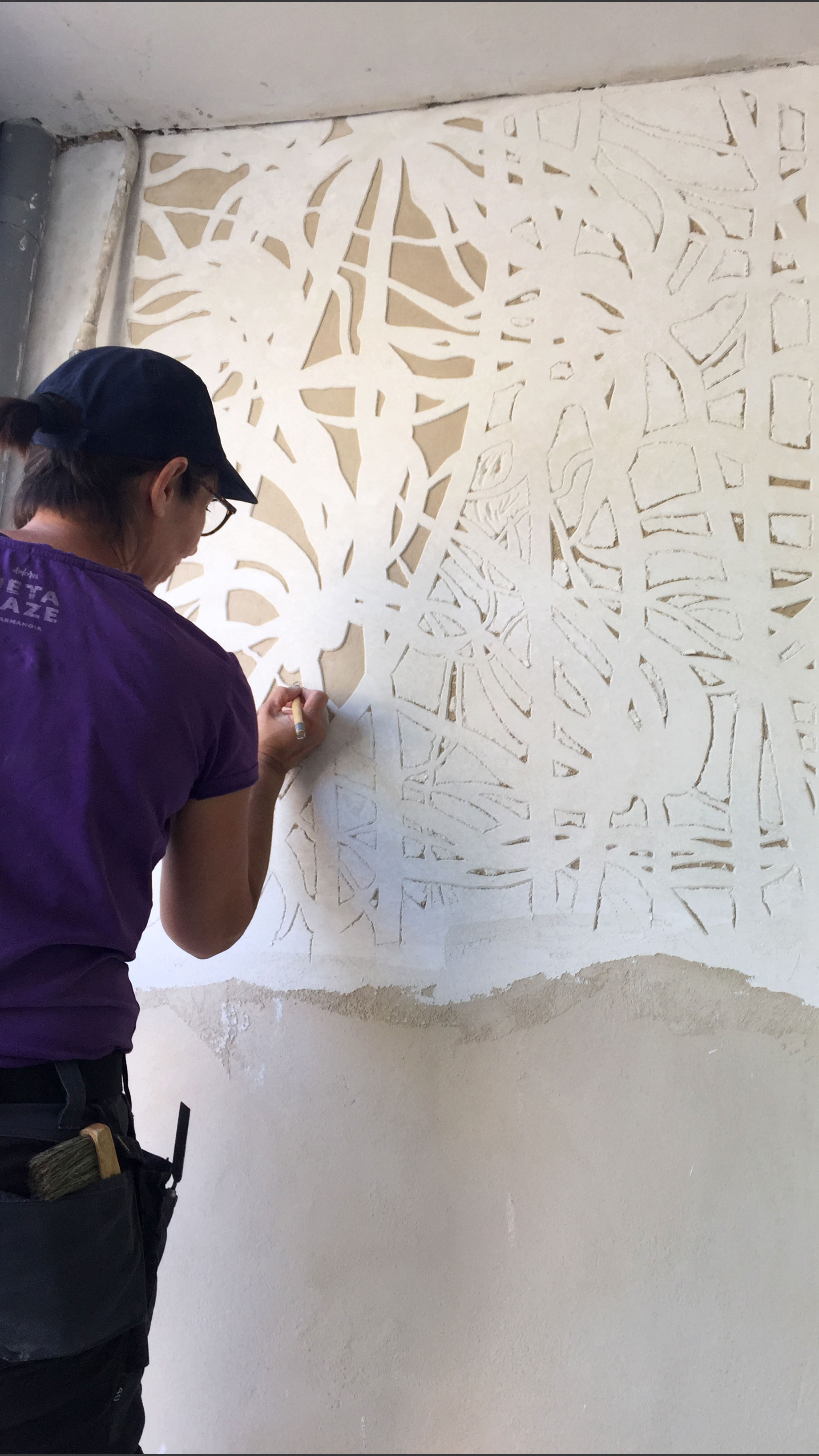 Sgraffito Stucco - Art Collaboration, Plastering Process